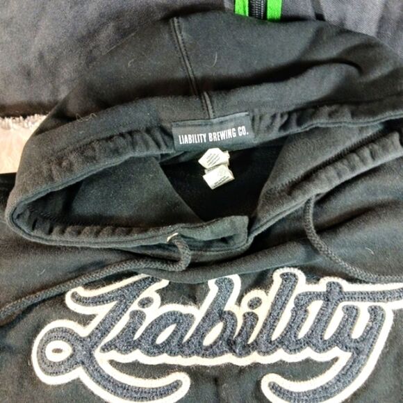 Liability Embroidered Heavy Duty Hoodie Unisex Small Streetwear/ Brewing Company - Picture 5 of 12